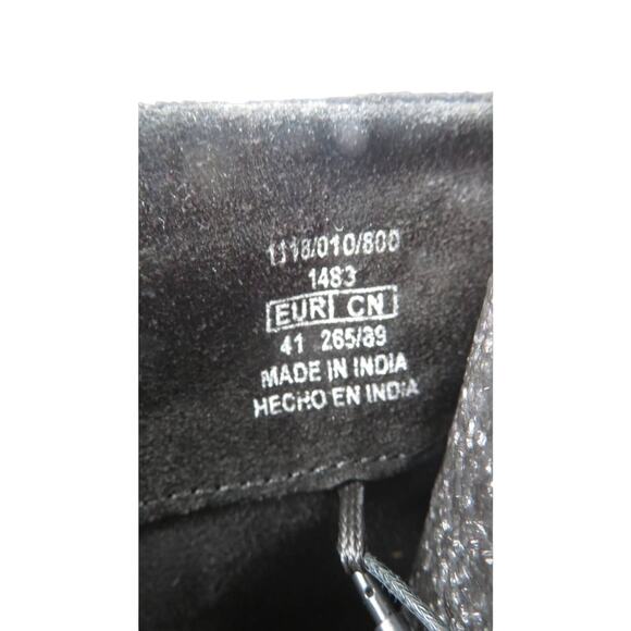 New ZARA Black Genuine Split Suede Studded Heeled Ankle Boots Women 10 EU 41 - Picture 8 of 12